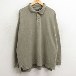 【50%OFF】IZOD 長袖ポロシャツ カーキチェック XL | 古着