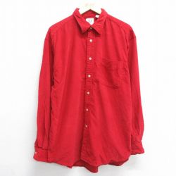 【20%OFF】L★古着 ギャップ GAP 長袖 ブランド シャツ メンズ 00年代 00s コーデュロイ コットン 赤 レッド 24nov19 中古 トップス