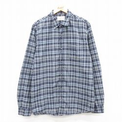 XL★古着 ラルフローレン Ralph Lauren デニムアンドサプライ 長袖 ブランド シャツ メンズ 大きいサイズ コットン 紺他 ネイビー チェック 25jan08 中古 トップス
