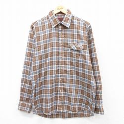 【50%OFF】M★古着 リーバイス Levis 長袖 ブランド シャツ メンズ 90年代 90s 茶他 ブラウン チェック 25jan25 中古 トップス