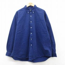 XL★古着 ラルフローレン Ralph Lauren 長袖 ブランド シャツ メンズ 90年代 90s ワンポイントロゴ BLAKE 大きいサイズ コットン ボタンダウン 紺 ネイビー 25feb15 中古 トップス