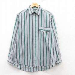 L★古着 リーバイス Levis 長袖 ブランド シャツ メンズ 90年代 90s グレー他 ストライプ 25feb15 中古 トップス