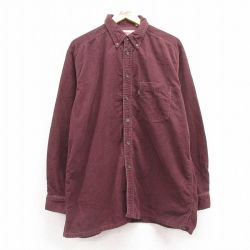 XL★古着 リーバイス Levis 長袖 ブランド シャツ メンズ 00年代 00s コーデュロイ コットン ボタンダウン エンジ 25feb18 中古 トップス