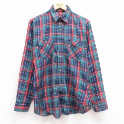 【50%OFF】M★古着 リーバイス Levis 長袖 ブランド シャツ メンズ 80年代 80s 紺他 ネイビー チェック 25feb18 中古 トップス