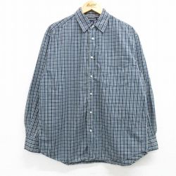 L★古着 ギャップ GAP 長袖 ブランド シャツ メンズ 00年代 00s コットン 紺他 ネイビー チェック 25feb19 中古 トップス