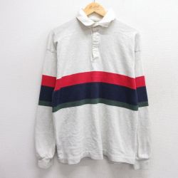 M★古着 エルエルビーン LLBEAN 長袖 ブランド ラガー シャツ メンズ 80年代 80s コットン USA製 薄グレー他 霜降り 25feb20 中古 トップス