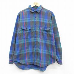 【50%OFF】XL★古着 リーバイス Levis 長袖 ブランド シャツ メンズ 00年代 00s コットン 紺他 ネイビー チェック 25feb20 中古 トップス