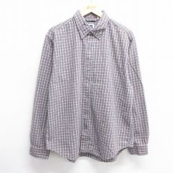 L★古着 ギャップ GAP 長袖 ブランド シャツ メンズ コットン ボタンダウン グレー他 チェック 25feb25 中古 トップス