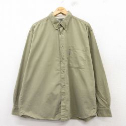 XL★古着 コロンビア COLUMBIA 長袖 ブランド シャツ メンズ 00年代 00s 大きいサイズ コットン ボタンダウン 緑系 グリーン 25feb25 中古 トップス