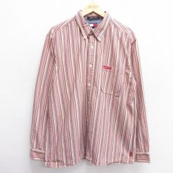 トミーヒルフィガー 90s 長袖シャツ ワンポイントロゴ カーキ XL | 古着