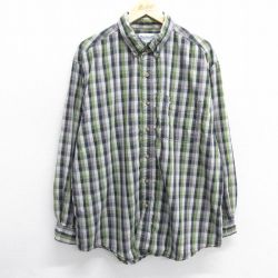 【50%OFF】XL★古着 カーハート Carhartt 長袖 ブランド シャツ メンズ ワンポイントロゴ 大きいサイズ コットン ボタンダウン グレー他 チェック 25mar08 中古 トップス