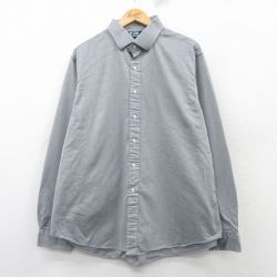 XL★古着 ラルフローレン Ralph Lauren 長袖 ブランド シャツ メンズ 90年代 90s REGENT 大きいサイズ コットン グレー 25mar08 中古 トップス