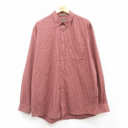 エディーバウアー 長袖シャツ エンジチェック XL | 古着