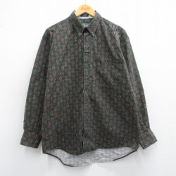 L★古着 ラルフローレン Ralph Lauren チャップス 長袖 ブランド シャツ メンズ 90年代 90s 総柄 緑他 グリーン 【spe】 25mar12 中古 トップス