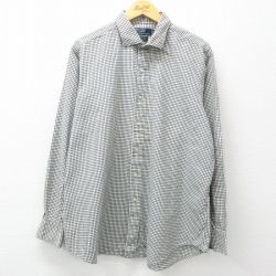XL★古着 ラルフローレン Ralph Lauren 長袖 ブランド シャツ メンズ 90年代 90s ESTATE SPORT 大きいサイズ コットン 白他 ホワイト チェック 25mar12 中古 トップス