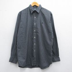 XL★古着 ラルフローレン Ralph Lauren 長袖 ブランド シャツ メンズ 90年代 90s LOWELL SPORT ワンポイントロゴ コットン 黒他 ブラック チェック 25mar13 中古 トップス