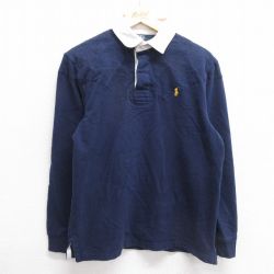 L★古着 ラルフローレン Ralph Lauren 長袖 ブランド ラガー シャツ メンズ 90年代 90s ワンポイントロゴ 紺 ネイビー 25mar13 中古 トップス