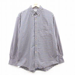 【20%OFF】XL★古着 エルエルビーン LLBEAN 長袖 ブランド シャツ メンズ 90年代 90s コットン ボタンダウン 紺他 ネイビー 25mar14 中古 トップス