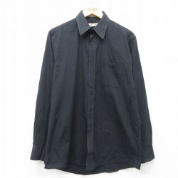 L★古着 ピエールカルダン pierre cardin 長袖 ブランド シャツ メンズ 90年代 90s 黒 ブラック 25mar15 中古 トップス