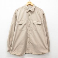 【50%OFF】XL★古着 アメリカンイーグル American Eagle 長袖 ブランド シャツ メンズ コットン ベージュ カーキ 25mar15 中古 トップス