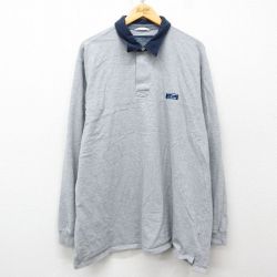 XL★古着 エルエルビーン LLBEAN 長袖 ブランド ラガー シャツ メンズ ワンポイントロゴ 大きいサイズ ロング丈 コットン グレー 霜降り他 25mar15 中古 トップス