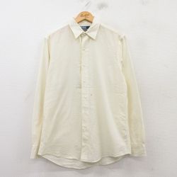 【20%OFF】M★古着 ラルフローレン Ralph Lauren 長袖 ブランド シャツ メンズ 90年代 90s MARLOWE コットン 薄黄 イエロー 25mar17 中古 トップス
