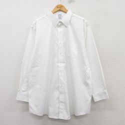 XL★古着 ブルックスブラザーズ BROOKS BROTHERS 長袖 ブランド シャツ メンズ 大きいサイズ ロング丈 コットン 白 ホワイト 25mar17 中古 トップス