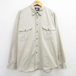 【50%OFF】XL★古着 ドッカーズ 長袖 ブランド シャツ メンズ 90年代 90s 大きいサイズ コットン ベージュ カーキ 25mar21 中古 トップス