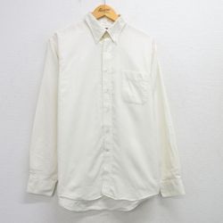 【50%OFF】L★古着 ランズエンド 長袖 ブランド シャツ メンズ 00年代 00s ボタンダウン 生成り 25mar21 中古 トップス