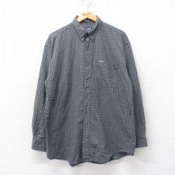 XL★古着 ラルフローレン Ralph Lauren チャップス 長袖 ブランド シャツ メンズ 90年代 90s コットン ボタンダウン 濃グレー他 チェック 25mar24 中古 トップス