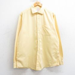 XL★古着 ブルックスブラザーズ BROOKS BROTHERS 長袖 ブランド シャツ メンズ 90年代 90s 大きいサイズ コットン USA製 黄 イエロー 【spe】 25mar24 中古 トップス