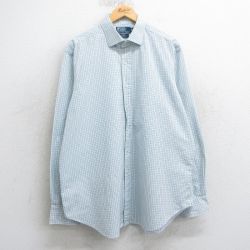 【50%OFF】XL★古着 ラルフローレン Ralph Lauren 長袖 ブランド シャツ メンズ 90年代 90s 大きいサイズ コットン 白他 ホワイト チェック 25mar24 中古 トップス