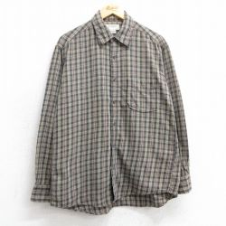 L★古着 ジェイクルー J.CREW 長袖 ブランド シャツ メンズ コットン ベージュ系他 カーキ チェック 25mar24 中古 トップス