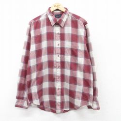 【50%OFF】XL★古着 リーバイス Levis 長袖 ブランド シャツ メンズ 90年代 90s エンジ他 チェック 25mar25 中古 トップス