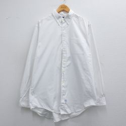 XL★古着 ラルフローレン Ralph Lauren 長袖 ブランド シャツ メンズ 90年代 90s 大きいサイズ ロング丈 コットン ボタンダウン 白 ホワイト 【spe】 25mar26 中古 トップス