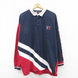 【50%OFF】XL★古着 ラルフローレン Ralph Lauren チャップス 長袖 ブランド ラガー シャツ メンズ 90年代 90s ビッグロゴ コットン 紺他 ネイビー 25mar28 中古 トップス