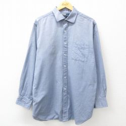 【50%OFF】XL★古着 ラルフローレン Ralph Lauren 長袖 ブランド シャツ メンズ 90年代 90s PHILIP 大きいサイズ ロング丈 コットン 薄紺 ネイビー 【spe】 25apr09 中古 トップス