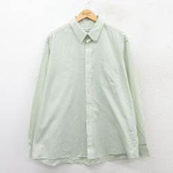 【20%OFF】XL★古着 ピエールカルダン pierre cardin 長袖 ブランド シャツ メンズ 90年代 90s 大きいサイズ ロング丈 緑系他 グリーン チェック 25apr09 中古 トップス