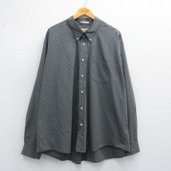 XL★古着 エディーバウアー 長袖 ブランド シャツ メンズ 大きいサイズ コットン ボタンダウン 紺他 ネイビー チェック 25may10 中古 トップス