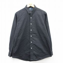 L★古着 ラルフローレン Ralph Lauren 長袖 ブランド シャツ メンズ 90年代 90s DOUGLAS TAB 黒 ブラック 25may12 中古 トップス