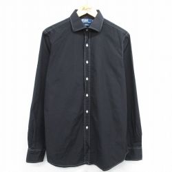 XL★古着 長袖 ブランド シャツ メンズ 90年代 90s REGENT コットン 黒 ブラック 25may14 中古 トップス