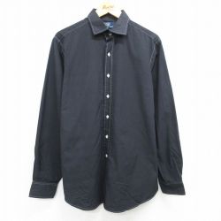 【50%OFF】XL★古着 長袖 ブランド シャツ メンズ 90年代 90s REGENT ロング丈 コットン 黒他 ブラック チェック 25may14 中古 トップス