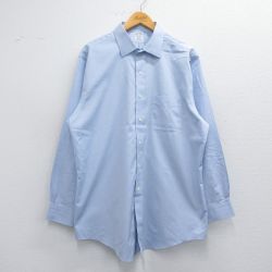XL★古着 ブルックスブラザーズ BROOKS BROTHERS 長袖 ブランド シャツ メンズ ロング丈 コットン 薄紺 ネイビー 25may17 中古 トップス