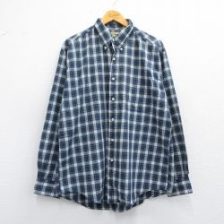 エルエルビーン 80s 長袖シャツ ネイビーチェック XL | 古着