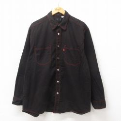 XL★古着 リーバイス Levis 長袖 ブランド シャツ メンズ コットン 黒 ブラック デニム 25may20 中古 トップス