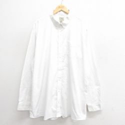 XL★古着 エルエルビーン LLBEAN 長袖 ブランド シャツ メンズ 00年代 00s 大きいサイズ ロング丈 コットン ボタンダウン 白 ホワイト 25may26 中古 トップス