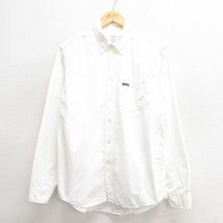 L★古着 カルバンクライン Calvin Klein 長袖 ブランド シャツ メンズ コットン ボタンダウン 白 ホワイト 25may26 中古 トップス