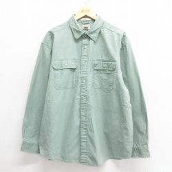 XL★古着 エルエルビーン LLBEAN 長袖 ブランド 00年代 00s コットン 薄緑 グリーン 25may27 中古 メンズ トップス