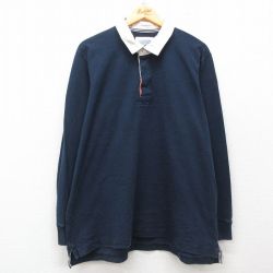 XL★古着 ランズエンド 長袖 ブランド ラガー シャツ メンズ 大きいサイズ コットン 紺他 ネイビー 25jun11 中古 トップス