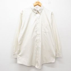 【20%OFF】XL★古着 ブルックスブラザーズ BROOKS BROTHERS 長袖 ブランド シャツ メンズ 大きいサイズ ロング丈 コットン ボタンダウン 生成り 25jun11 中古 トップス